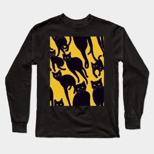 Black Cats for Cat lovers. Perfect gift for National Black Cat Day, model 9 Long Sleeve T-Shirt